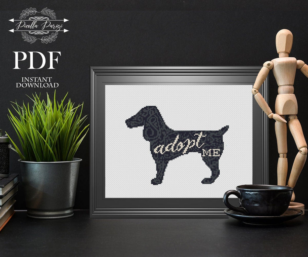 Adopt me Dog cross stitch pattern - cross stitch pattern