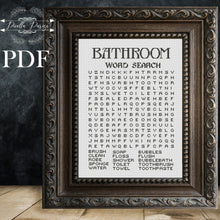 Load image into Gallery viewer, Bathroom cross stitch pattern, Funny cross stitch, Toilet cross stitch bathroom quote, Word search cross stitch pattern Bathroom word search
