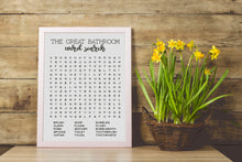 Load image into Gallery viewer, Bathroom cross stitch pattern, Funny cross stitch, Toilet cross stitch bathroom quote, Bathroom word search
