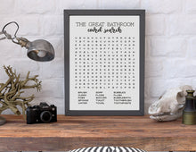 Load image into Gallery viewer, Bathroom cross stitch pattern, Funny cross stitch, Toilet cross stitch bathroom quote, Bathroom word search
