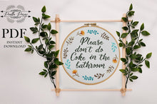 Load image into Gallery viewer, Subversive Cross Stitch Pattern, Bathroom cross stitch, Funny Cross Stitch Pattern, Modern cross stitch, Funny Bathroom Quote,  Coke xstitch
