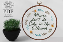 Load image into Gallery viewer, Subversive Cross Stitch Pattern, Bathroom cross stitch, Funny Cross Stitch Pattern, Modern cross stitch, Funny Bathroom Quote,  Coke xstitch
