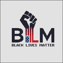 Load image into Gallery viewer, Black Lives Matter Cross Stitch Pattern, BLM counted cross stitch, Protest counted cross stitch pattern pdf
