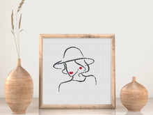 Load image into Gallery viewer, Female cross stitch pattern Boho cross stitch Woman body line art Female line cross stitch pattern PDF
