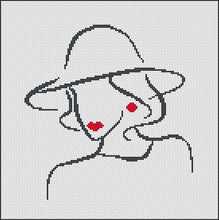 Load image into Gallery viewer, Female cross stitch pattern Boho cross stitch Woman body line art Female line cross stitch pattern PDF
