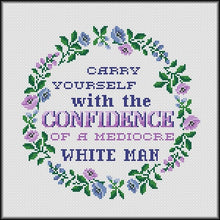 Load image into Gallery viewer, Feminist cross stitch pattern,  Subversive cross stitch pattern, Feminist embroidery, Carry Yourself With The Confidence,  home decor
