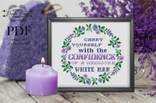 Load image into Gallery viewer, Feminist cross stitch pattern,  Subversive cross stitch pattern, Feminist embroidery, Carry Yourself With The Confidence,  home decor
