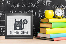 Load image into Gallery viewer, Cat cross stitch pattern, modern Cat cross stitch pattern, modern cross stitch pattern, home decor, coffee cross stitch
