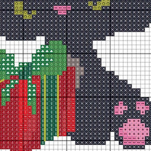 Load image into Gallery viewer, Christmas cat Modern Cross Stitch Pattern, easy counted cross stitch, instant download PDF
