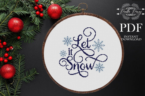 Christmas Modern cross stitch pattern, Easy cross stitch pattern, Christmas ornaments,  instant download PDF