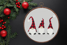 Load image into Gallery viewer, Gnomes cross stitch pattern, Christmas cross stitch pattern, Modern cross stitch pattern, Merry Christmas cross stitch pattern
