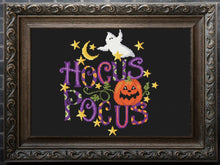 Load image into Gallery viewer, Halloween Modern Cross Stitch Pattern, pumpkin embroidery PDF, Hocus Pocus PDF
