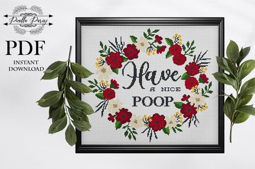 Funny Cross Stitch Pattern, Modern cross stitch, Subversive Cross Stitch Pattern Bathroom, Funny xStitch, Toilet Cross Stitch, Nice poop