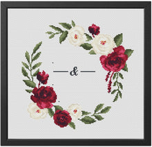 Load image into Gallery viewer, Wedding modern cross stitch pattern, personalized counted cross stitch chart wedding gift DIY , love, anniversary, PDF download
