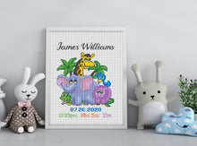 Load image into Gallery viewer, Cross stitch pattern birth announcement, Baby cross stitch pattern, Custom cross stitch pattern
