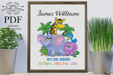 Load image into Gallery viewer, Cross stitch pattern birth announcement, Baby cross stitch pattern, Custom cross stitch pattern
