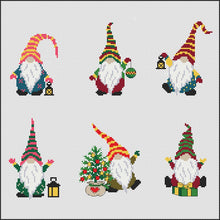 Load image into Gallery viewer, Christmas cross stitch pattern, Gnomes cross stitch pattern, Modern cross stitch pattern, Merry Christmas cross stitch pattern, SET
