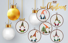 Load image into Gallery viewer, Christmas cross stitch pattern, Gnomes cross stitch pattern, Modern cross stitch pattern, Merry Christmas cross stitch pattern, SET
