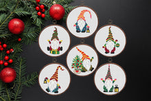 Load image into Gallery viewer, Christmas cross stitch pattern, Gnomes cross stitch pattern, Modern cross stitch pattern, Merry Christmas cross stitch pattern, SET
