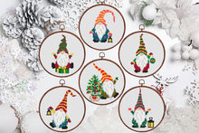 Load image into Gallery viewer, Christmas cross stitch pattern, Gnomes cross stitch pattern, Modern cross stitch pattern, Merry Christmas cross stitch pattern, SET
