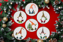 Load image into Gallery viewer, Christmas cross stitch pattern, Gnomes cross stitch pattern, Modern cross stitch pattern, Merry Christmas cross stitch pattern, SET
