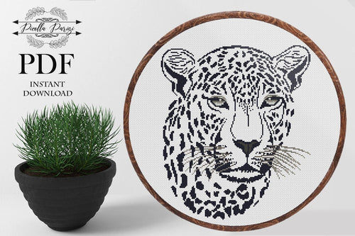 Leopard Cross Stitch Pattern Animal  cross stitch pattern, Modern cross stitch pattern