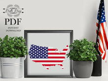 Load image into Gallery viewer, Patriotic cross stitch pattern modern, USA cross stitch, Independence day cross stitch, 4th July  cross stitch USA flag PDF pattern
