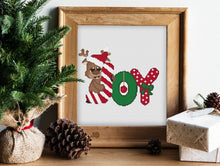 Load image into Gallery viewer, Christmas cross stitch pattern, Modern cross stitch pattern, Merry Christmas cross stitch pattern, New year, Rudolph
