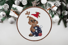 Load image into Gallery viewer, Christmas cross stitch pattern, Modern cross stitch pattern, Merry Christmas cross stitch pattern, New year, Rudolph
