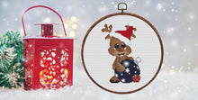 Load image into Gallery viewer, Christmas cross stitch pattern, Modern cross stitch pattern, Merry Christmas cross stitch pattern, New year, Rudolph
