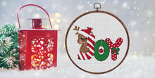 Load image into Gallery viewer, Christmas cross stitch pattern, Modern cross stitch pattern, Merry Christmas cross stitch pattern, New year, Rudolph
