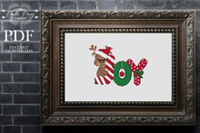 Load image into Gallery viewer, Christmas cross stitch pattern, Modern cross stitch pattern, Merry Christmas cross stitch pattern, New year, Rudolph
