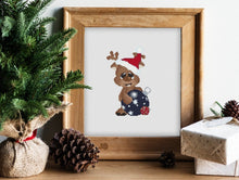 Load image into Gallery viewer, Christmas cross stitch pattern, Modern cross stitch pattern, Merry Christmas cross stitch pattern, New year, Rudolph
