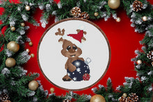 Load image into Gallery viewer, Christmas cross stitch pattern, Modern cross stitch pattern, Merry Christmas cross stitch pattern, New year, Rudolph
