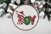 Load image into Gallery viewer, Christmas cross stitch pattern, Modern cross stitch pattern, Merry Christmas cross stitch pattern, New year, Rudolph
