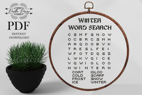 Winter cross stitch pattern, Funny cross stitch, Quote cross stitch pattern, Word search cross stitch pattern, Easy cross stitch pattern