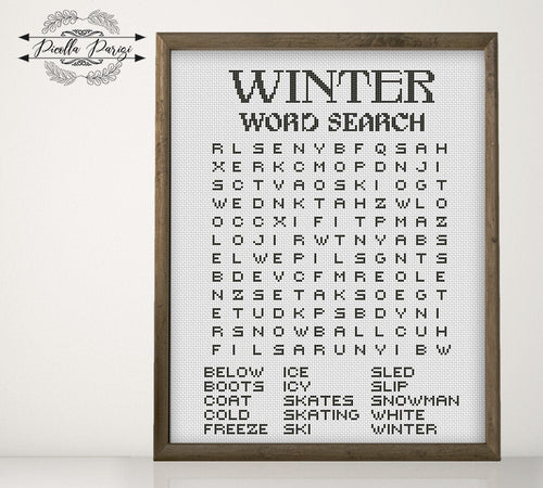 Winter cross stitch pattern, Funny cross stitch, Quote cross stitch pattern, Word search cross stitch pattern, Easy cross stitch pattern